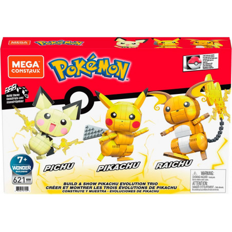 Pokémon jeu de construction Mega Construx Wonder Builders Pikachu Evolution Trio 13 cm Mattel - 6