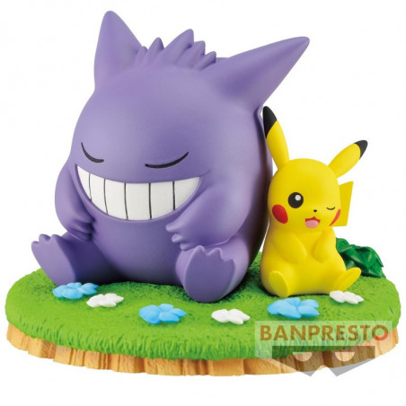 Pokemon Ectoplasma  et  Pikachu Relax Time Figurine Diorama Banpresto - 2