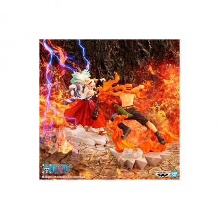 One Piece Senkozekkei Figurine Portgas D Ace + Yamato Banpresto - 5
