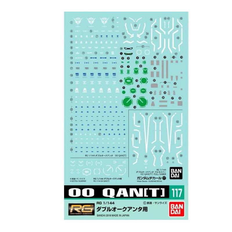 Gundam Gunpla Decal RG 1/144  117 OO...
