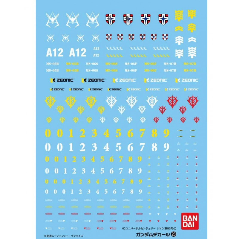 Gundam Gunpla Decal HG 1/144 28 HG...