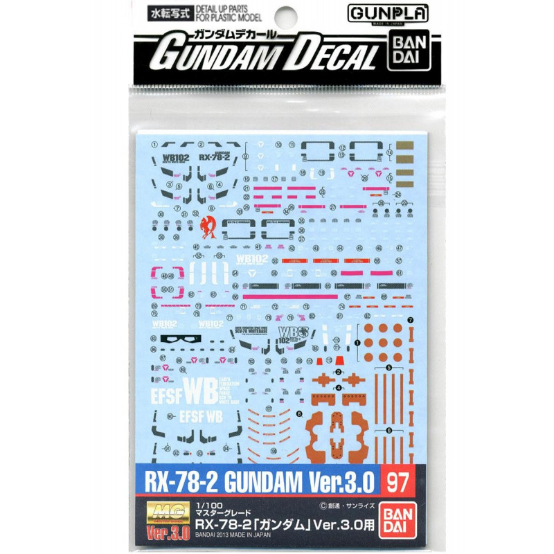 Gundam Gunpla Decal MG 1/100 97...